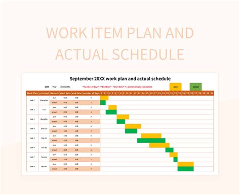 actual schedule.
